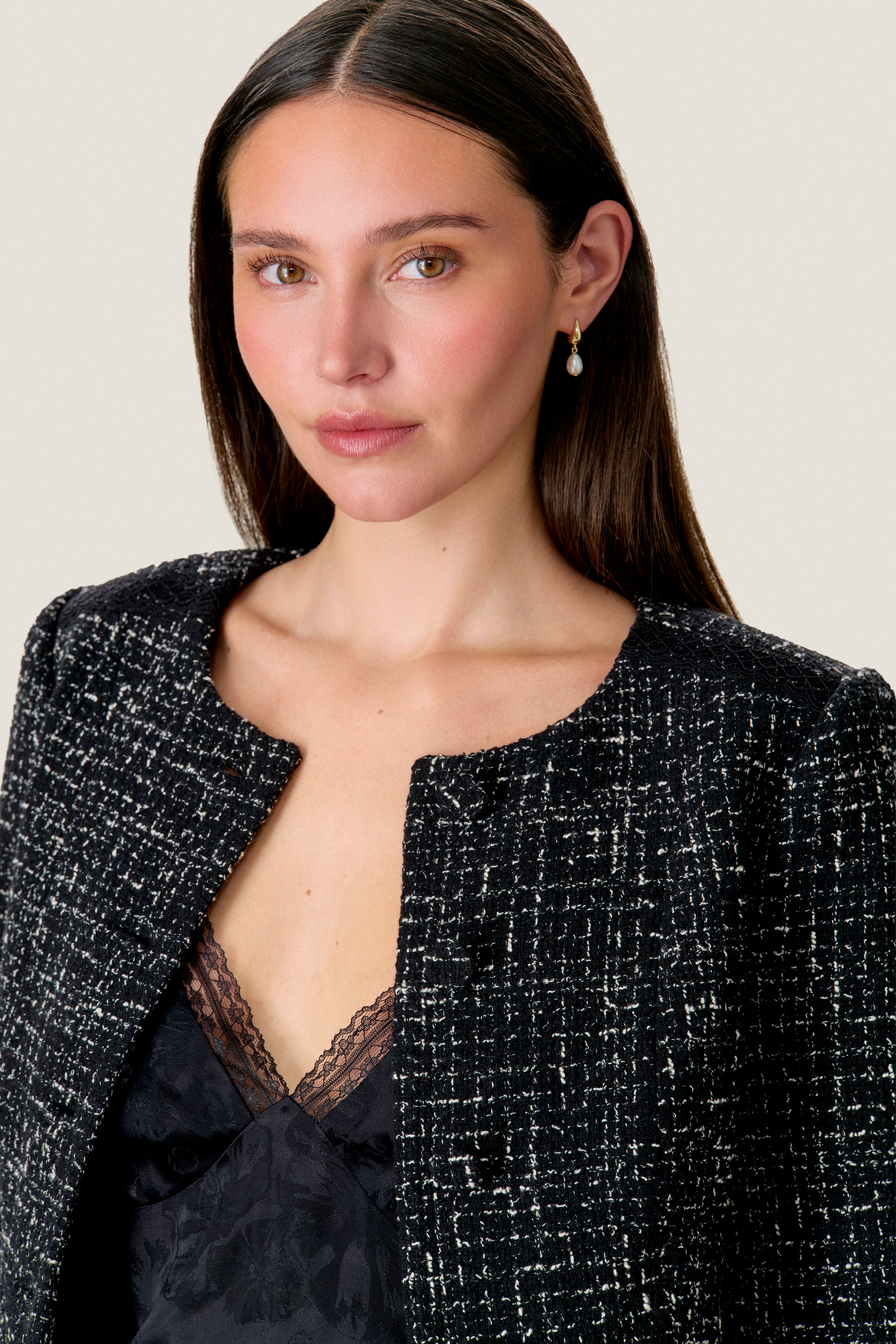  Miley Tweed Jacket in Noir by Rebecca Taylor