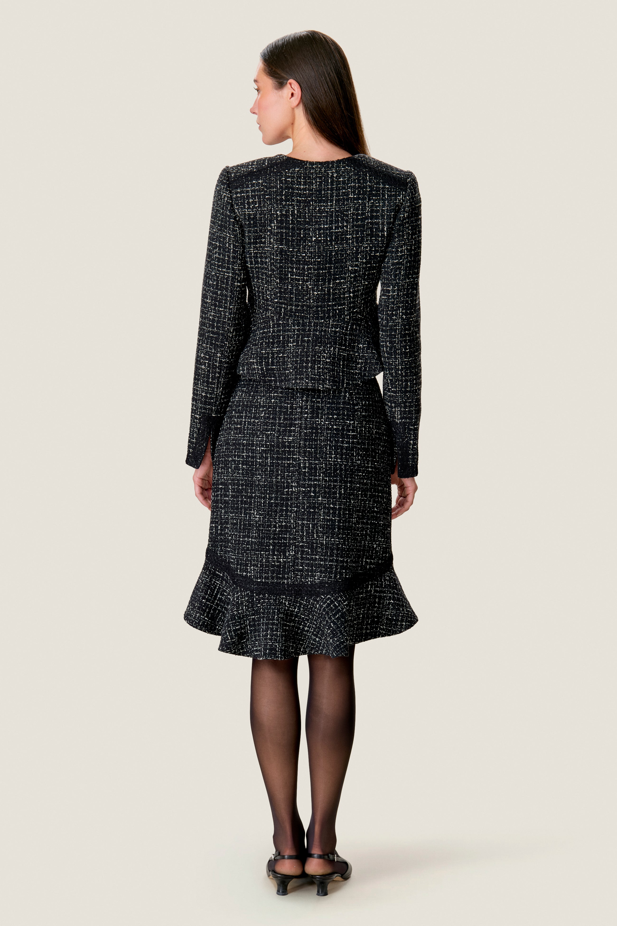  Miley Tweed Skirt in Noir by Rebecca Taylor
