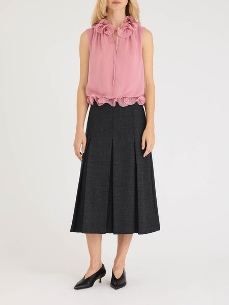 Pink Sleeveless Viscose Blouse - Foxglove Sarita Top - Rebecca Taylor
