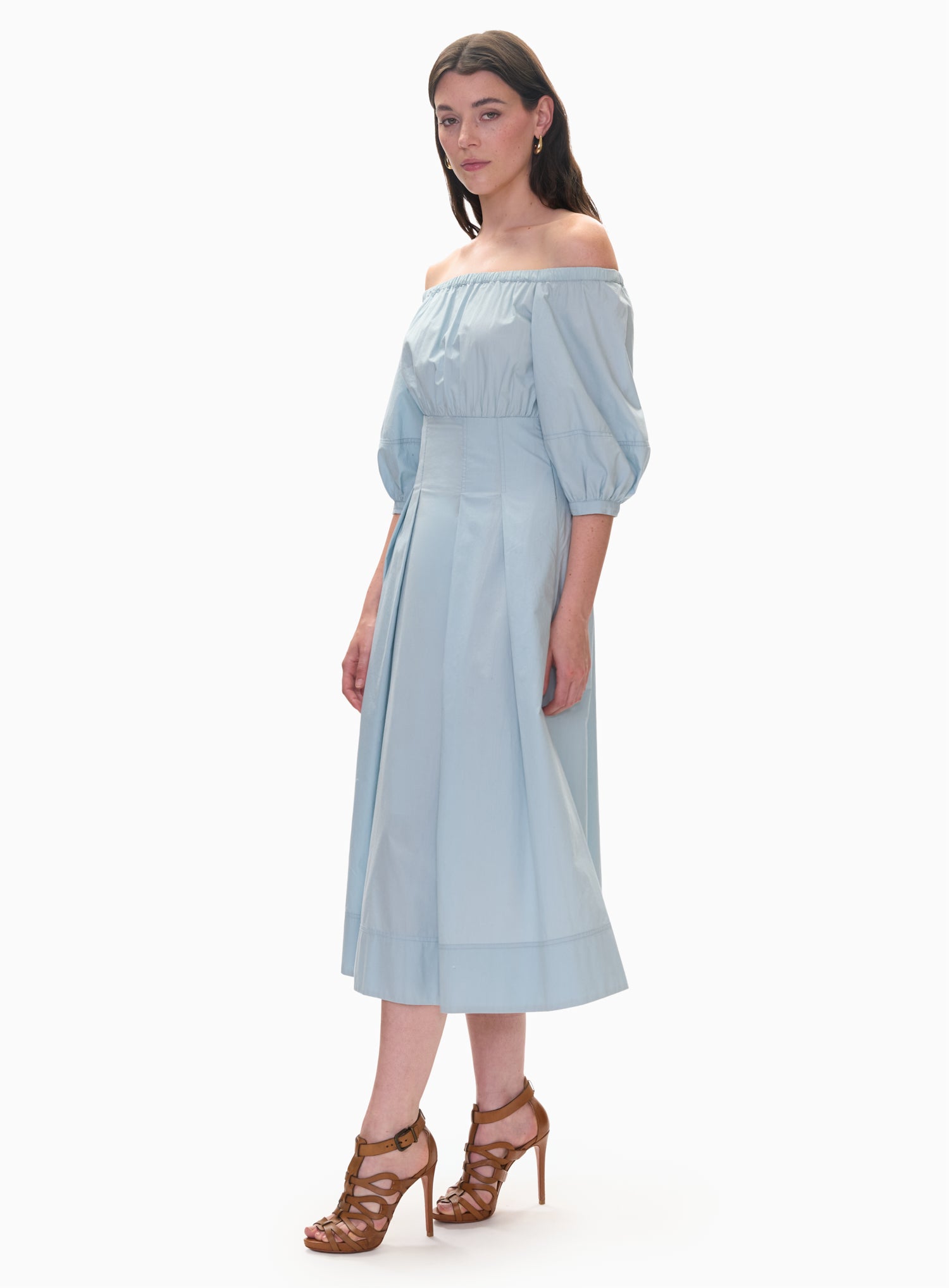  Solene Off The Shoulder Dress in Seafoam by Rebecca Taylor