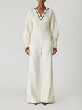Novelty Wool Victorian Slv V Neck