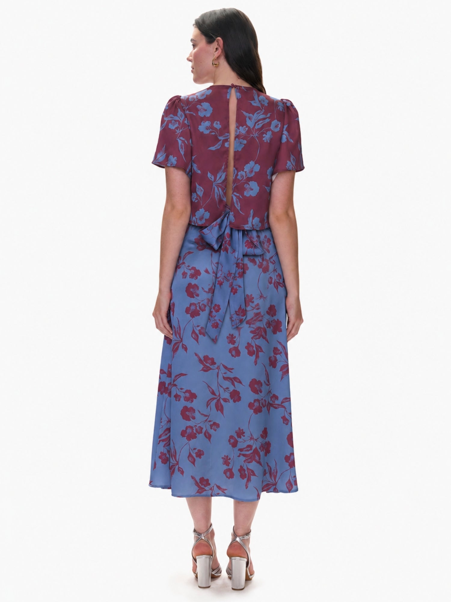  Vivian Circle Skirt in Cornflower/Plum Multi by Rebecca Taylor