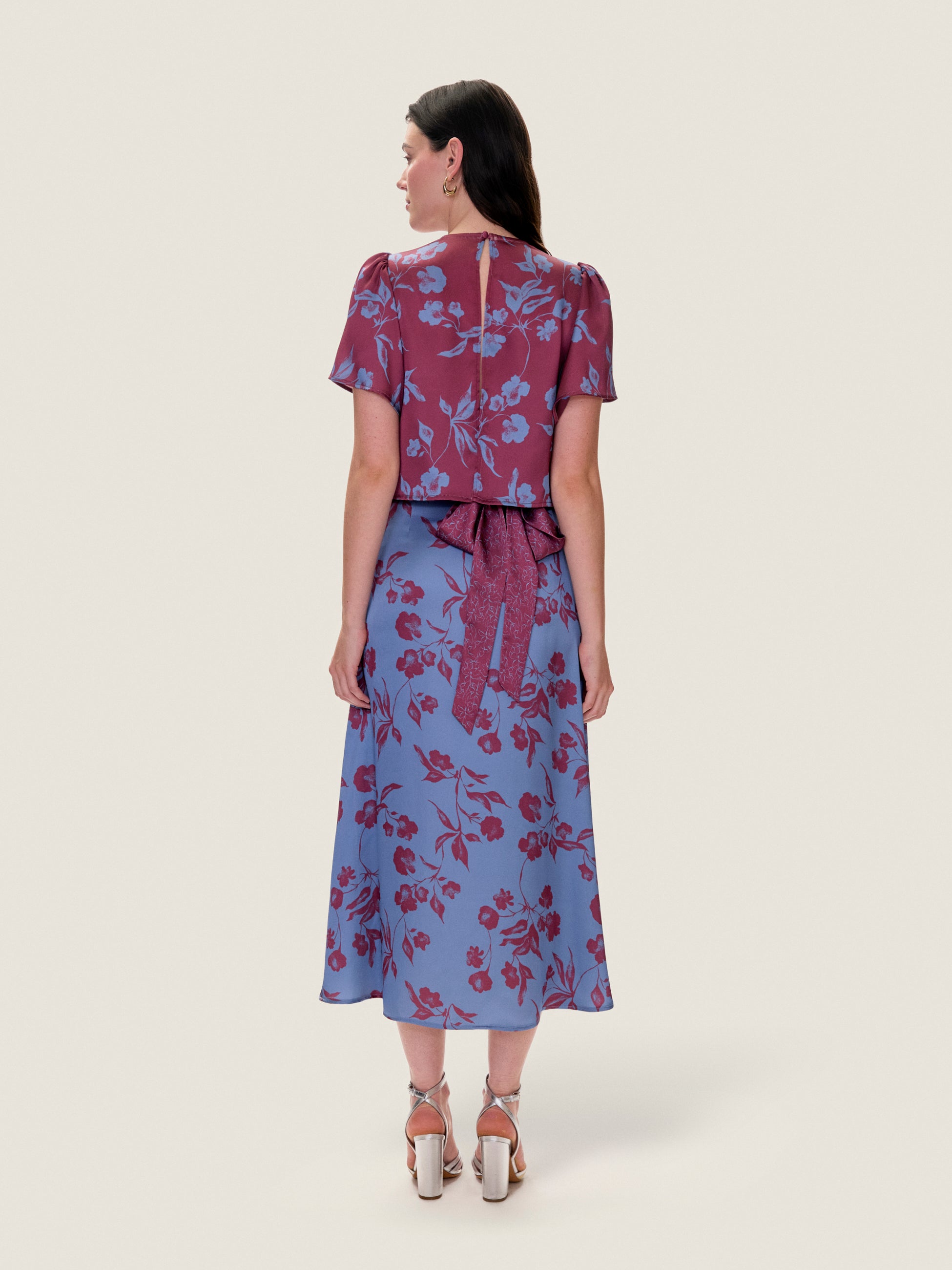  Vivian Circle Skirt in Cornflower/Plum Multi by Rebecca Taylor