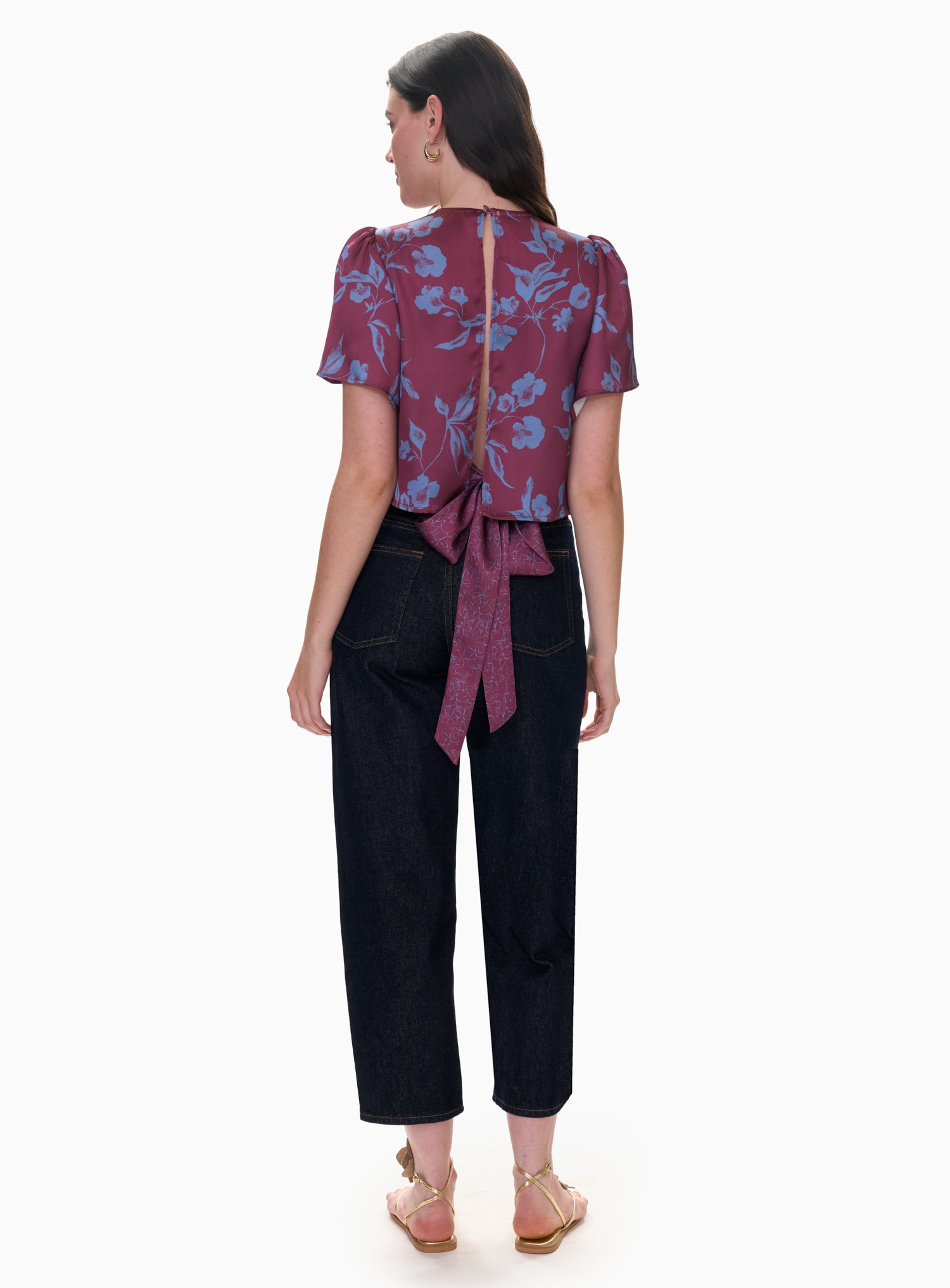  Vivian Tie Top in Plum/ Cornflower Multi by Rebecca Taylor