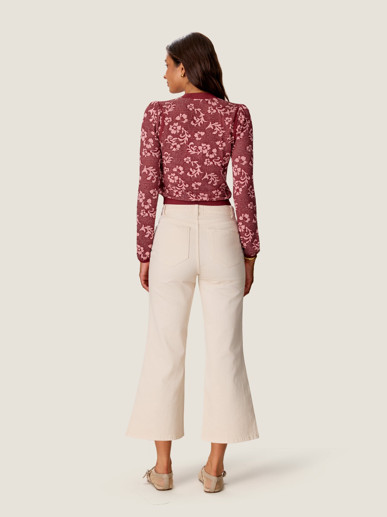  Bryn Jacquard Cardigan in Cotto/Blush by Rebecca Taylor
