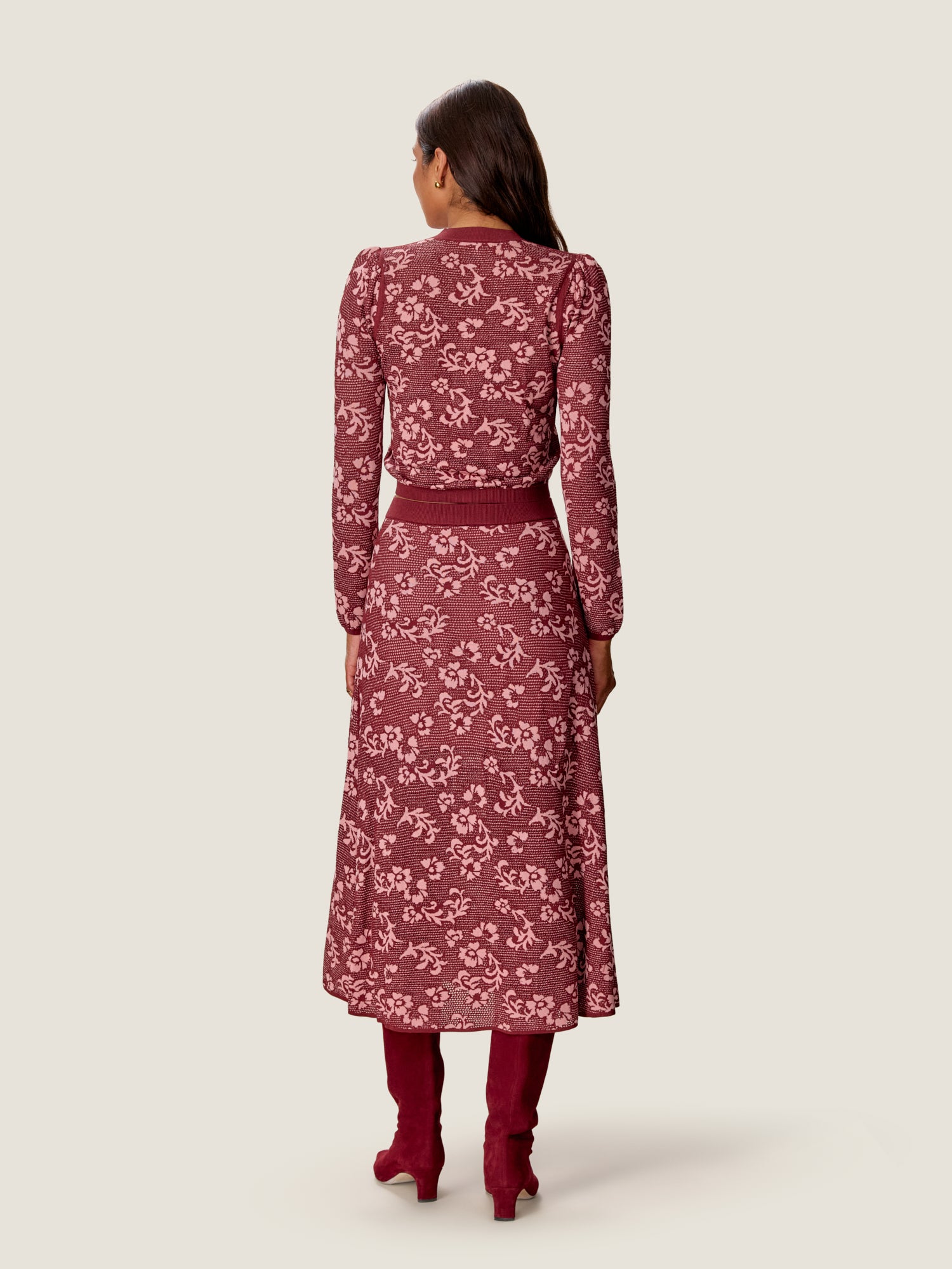  Bryn Jacquard Sweater Skirt in Cotto/Blush by Rebecca Taylor