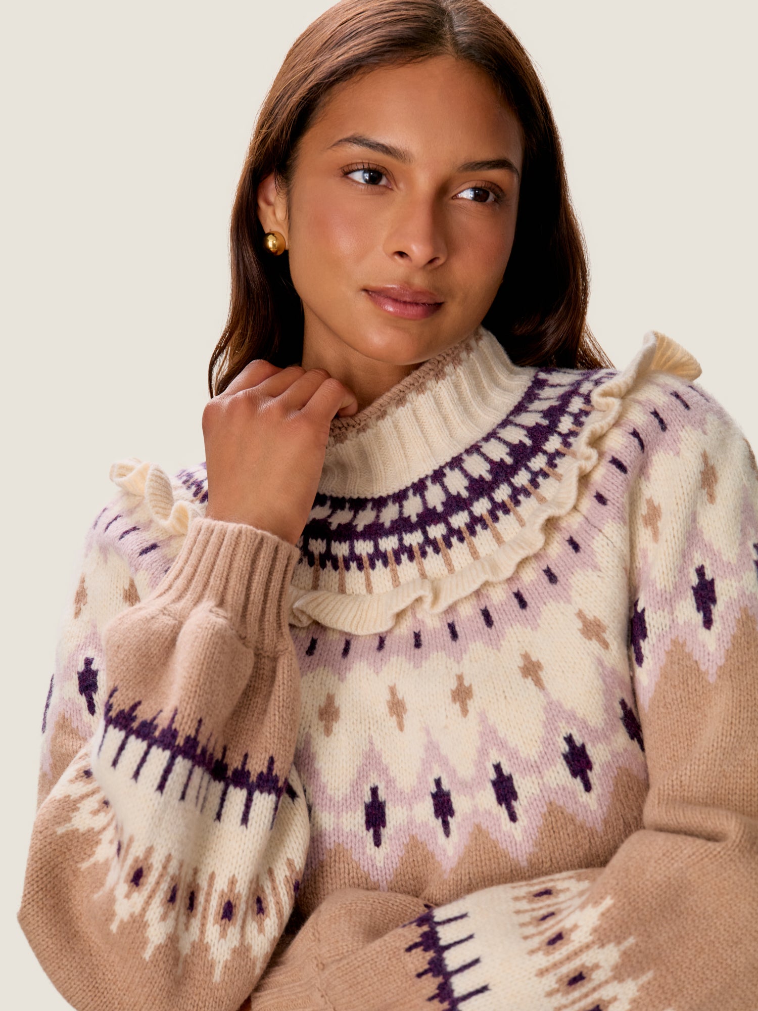  Allie Fair Isle Sweater in Cedar Fair Isle by Rebecca Taylor
