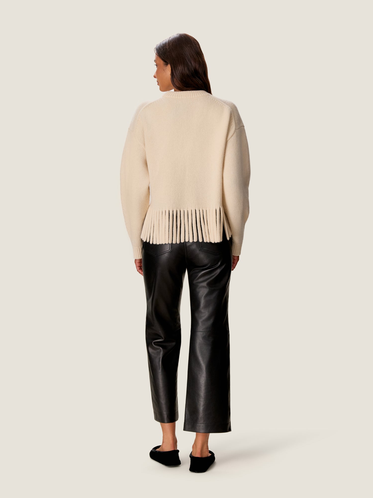  Emelia Fringe Sweater in Alabaster by Rebecca Taylor