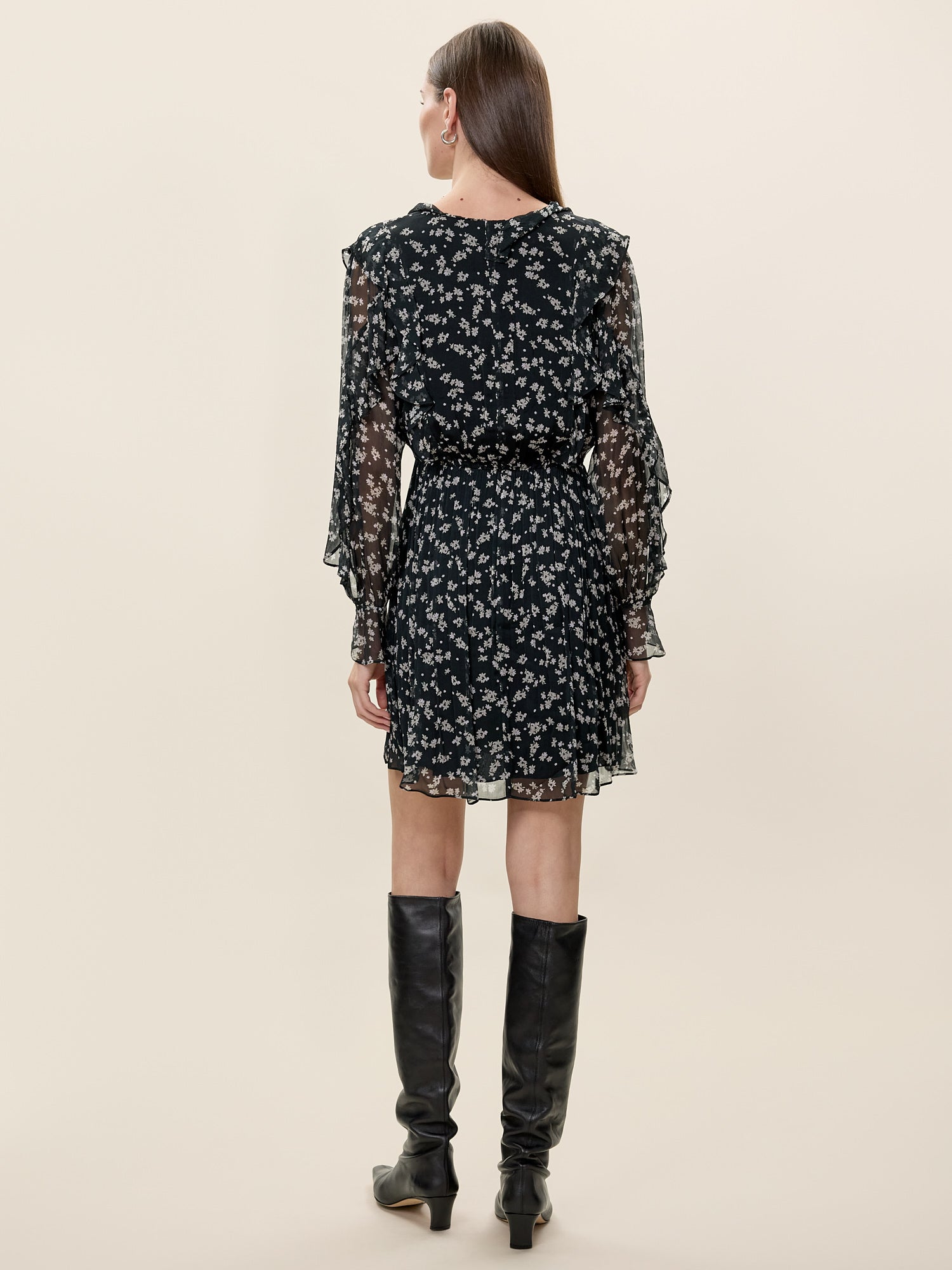  Ditsy Floral Dress in Black Multi by Rebecca Taylor