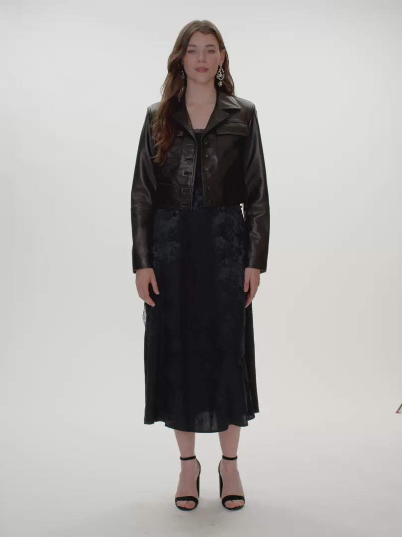 Piper Crop Leather Jacket