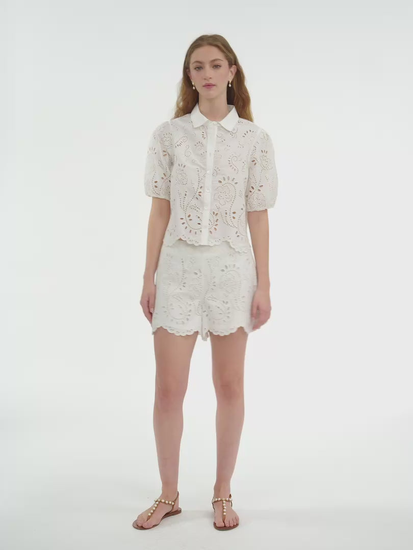 Brielle Poplin Eyelet Shirt