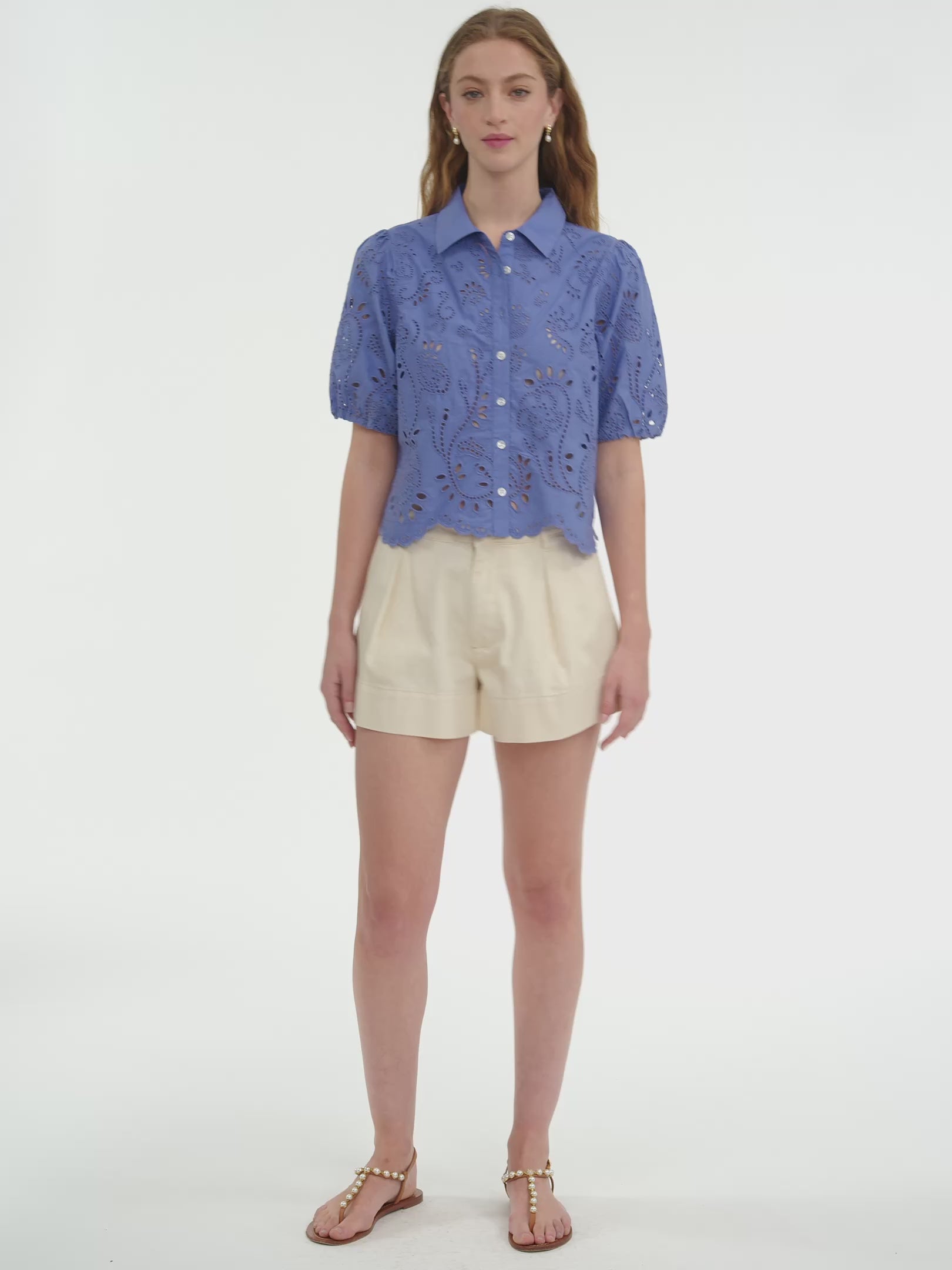 Brielle Poplin Eyelet Shirt