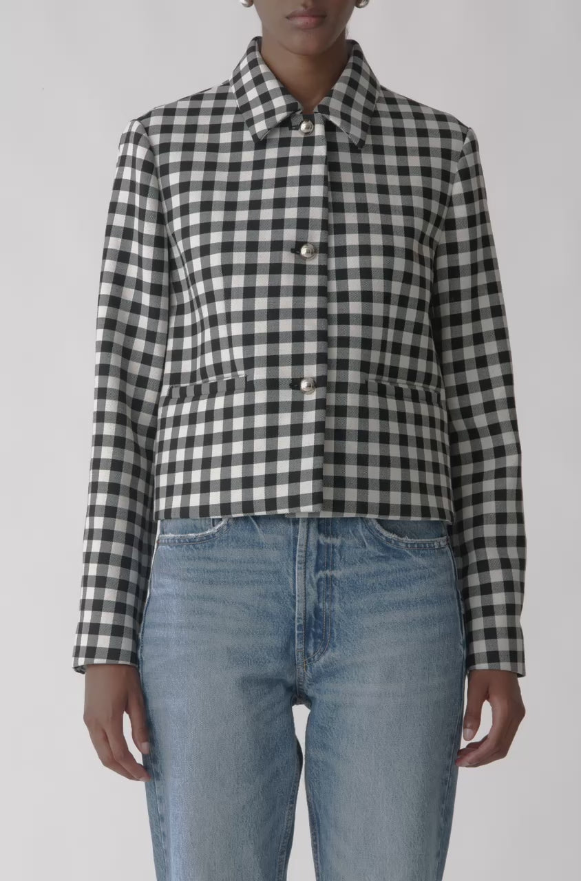 Phillipa Check Cropped Jacket