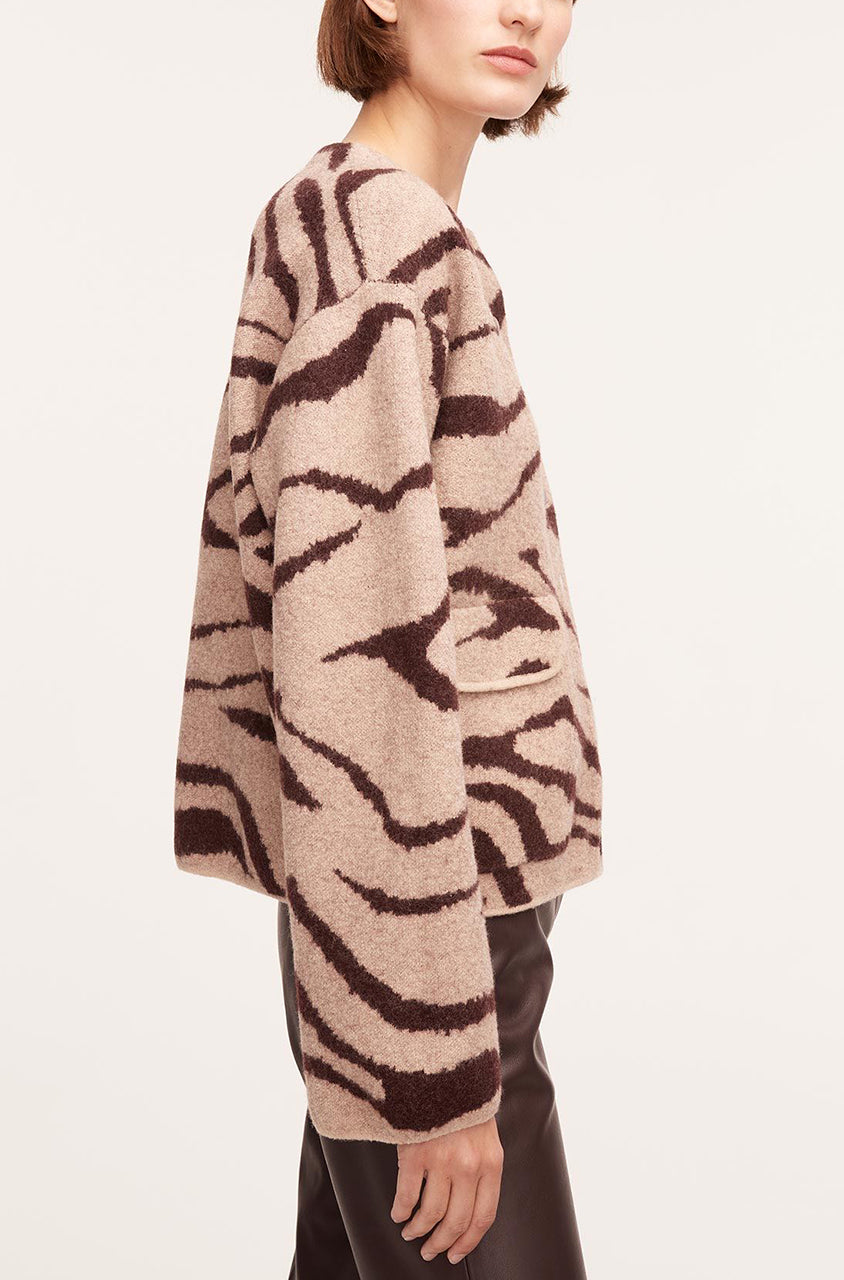  Zebra Jacquard Cropped Jacket in Zebra Port Combo by Rebecca Taylor