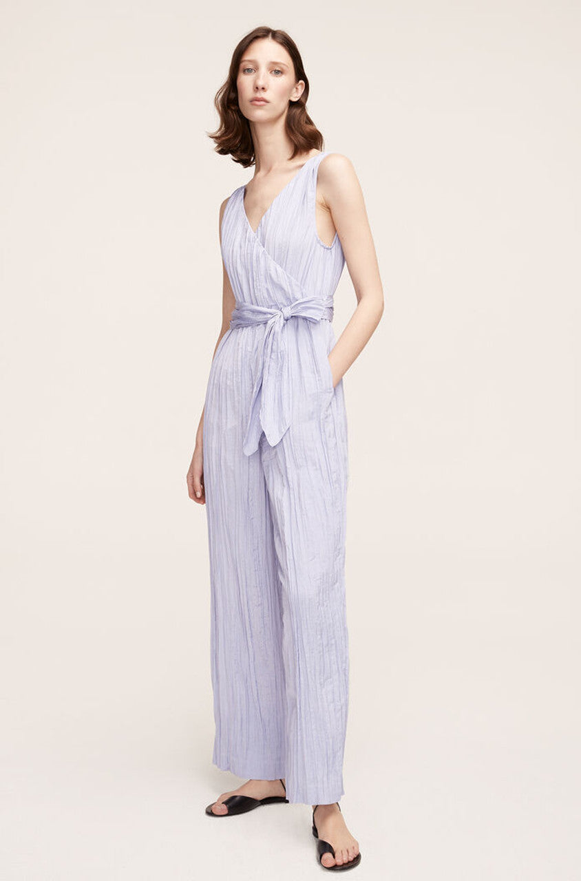  Tie Front Jumpsuit in Soft Periwinkle by Rebecca Taylor