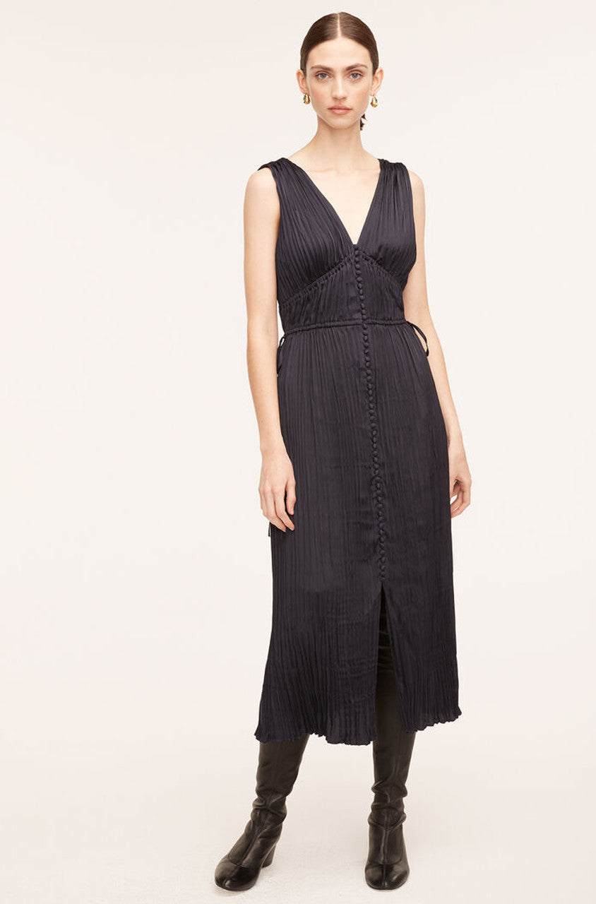  Button Front Dress in Dark Navy by Rebecca Taylor