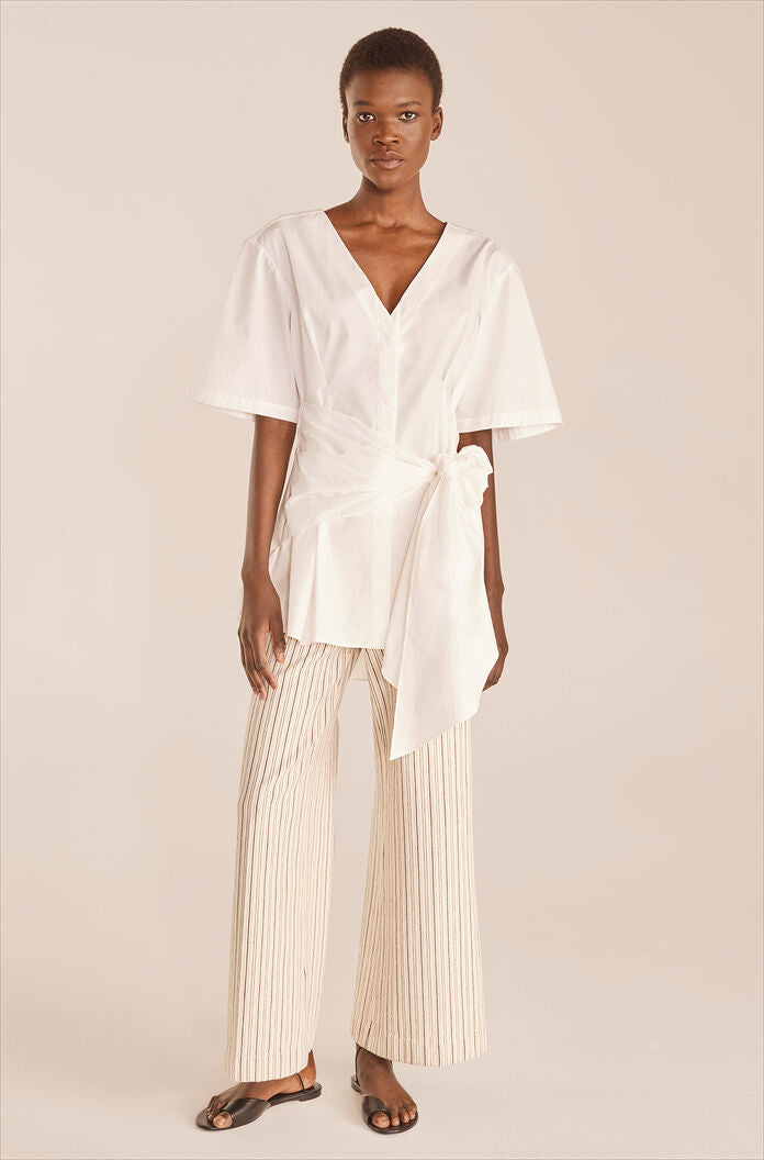  Tie Waist Blouse in Milk by Rebecca Taylor