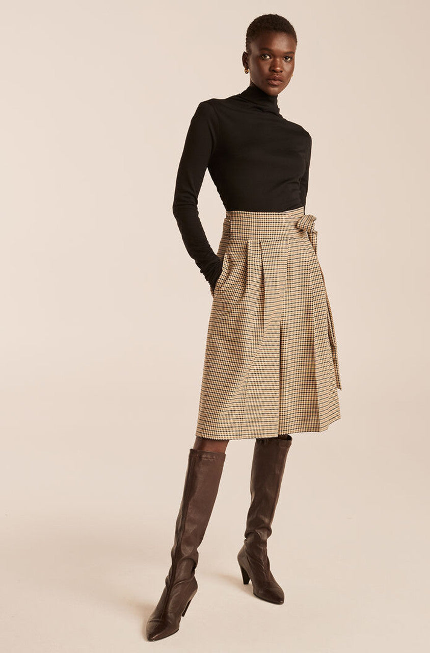 Micro Houndstooth Short in Military Green Combo by Rebecca Taylor