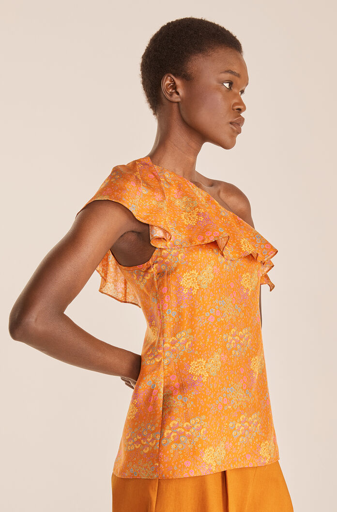  Isabelle Top in Isabelle Fleur Burnt Orange Combo by Rebecca Taylor