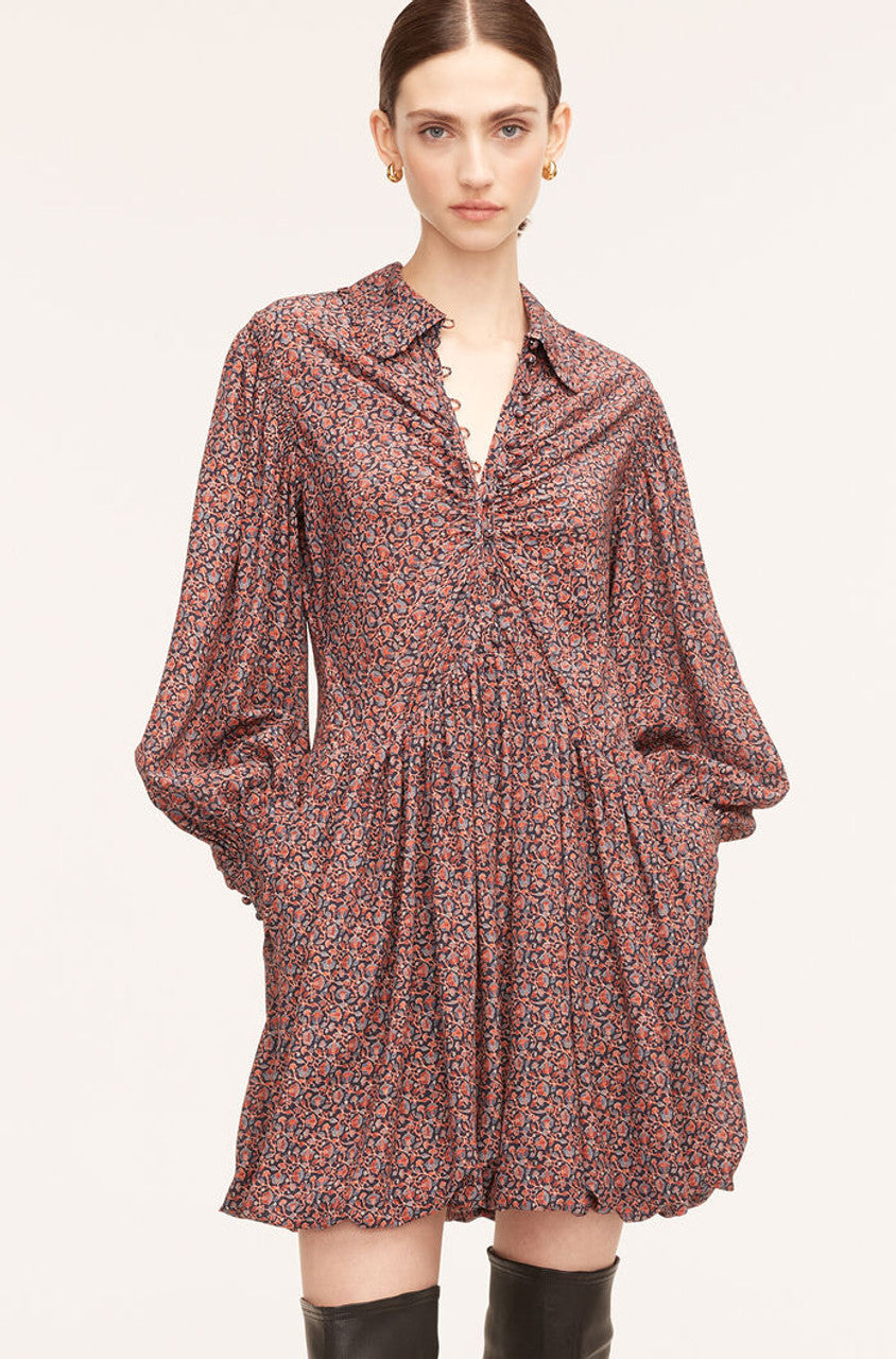  Whisper Roseen Fleur Silk Shirt Dress in Wren Fleur Navy Combo by Rebecca Taylor