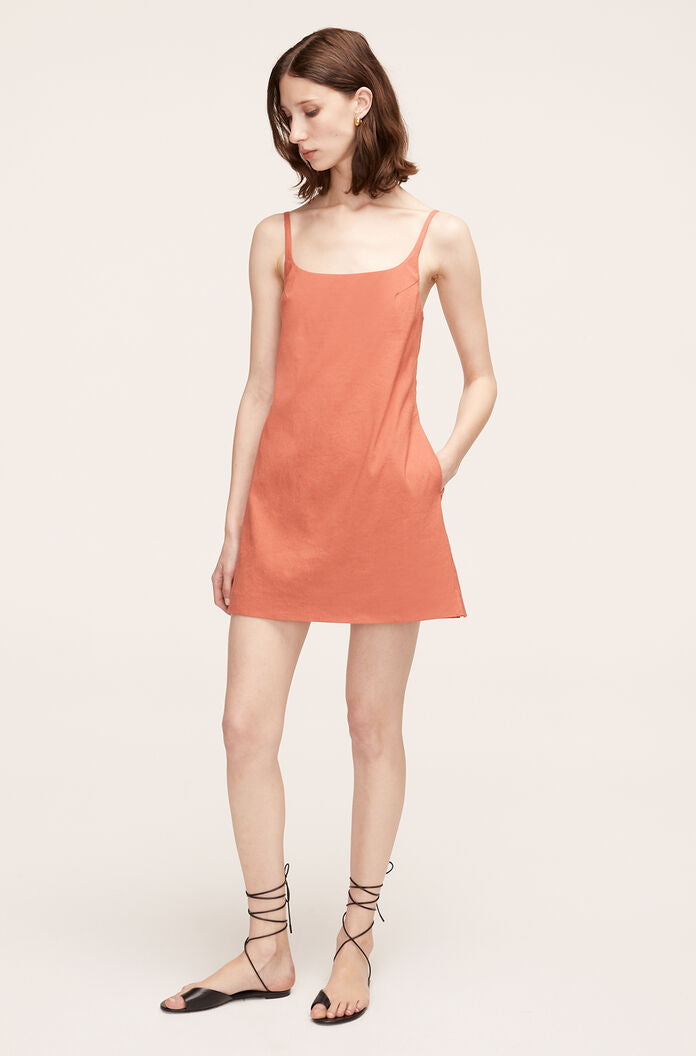  Stretch Linen Skirted Romper in Carnelian by Rebecca Taylor