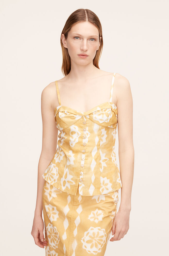  Paper Fleur Button Front Tank in Paper Fleur Ginger Combo by Rebecca Taylor