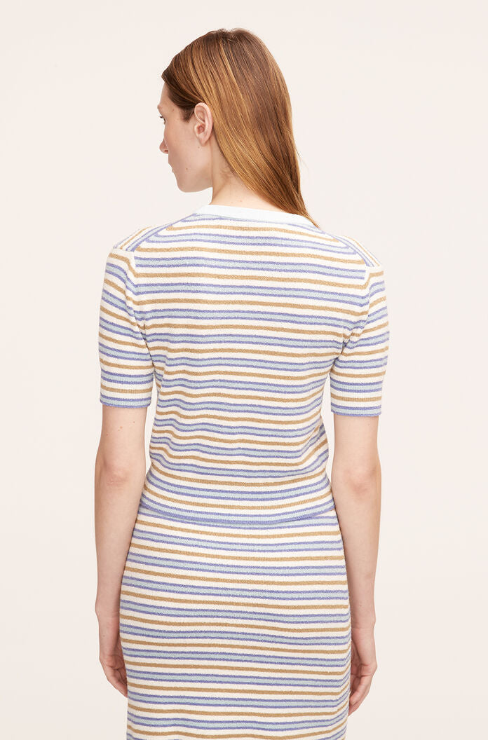  Mini Bouclé Pullover in Boucle Multi Stripe Blue Combo by Rebecca Taylor