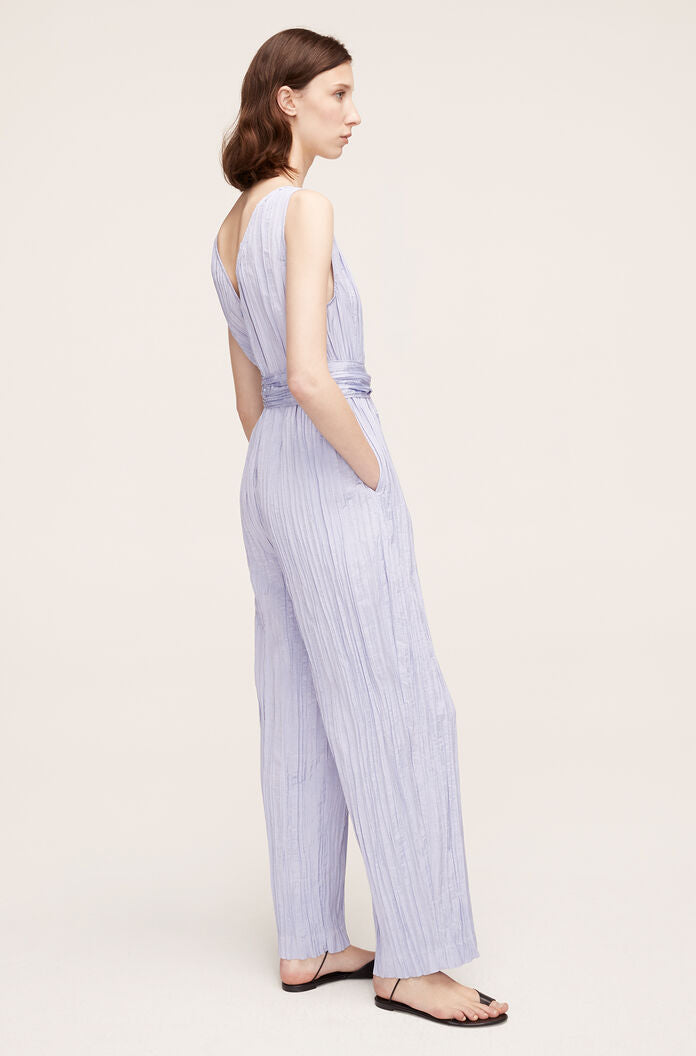  Tie Front Jumpsuit in Soft Periwinkle by Rebecca Taylor