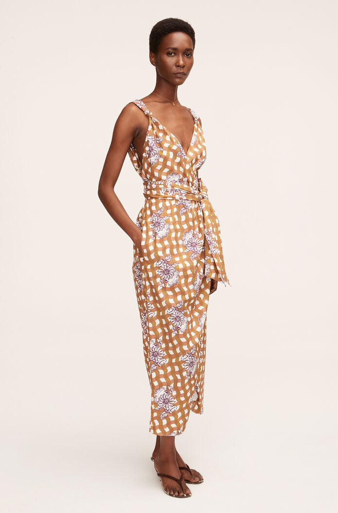  Gingham Daisy Whisper Dress in Gingham Daisey Toffee Combo by Rebecca Taylor