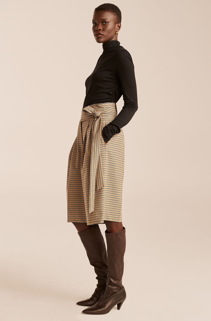  Micro Houndstooth Short in Military Green Combo by Rebecca Taylor