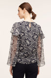 Rochelle Fleur Ruffle Silk Blouse