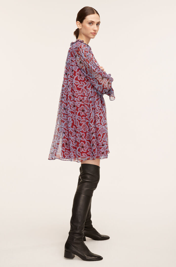  Vera Fleur Chiffon Smocked Dress in Vera Fleur Cherry Combo by Rebecca Taylor