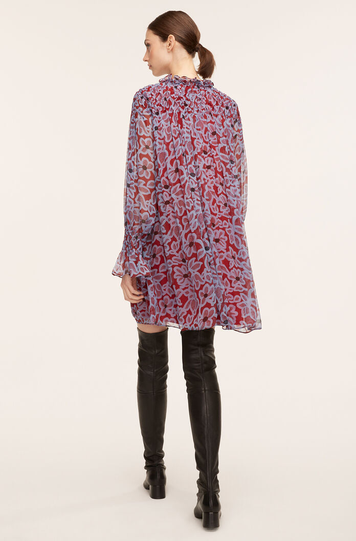  Vera Fleur Chiffon Smocked Dress in Vera Fleur Cherry Combo by Rebecca Taylor