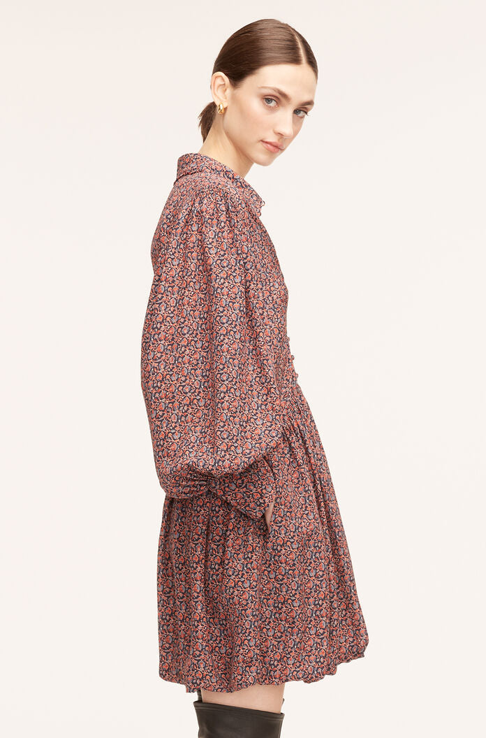  Whisper Roseen Fleur Silk Shirt Dress in Wren Fleur Navy Combo by Rebecca Taylor