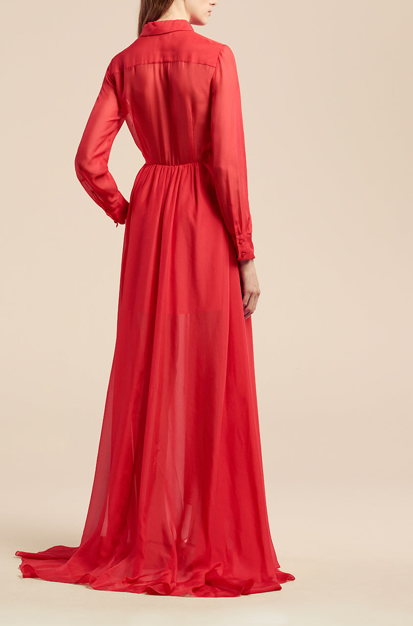  Habanero Chiffon Gown in Habanero by Rebecca Taylor