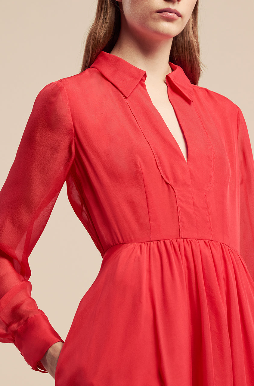  Habanero Chiffon Gown in Habanero by Rebecca Taylor