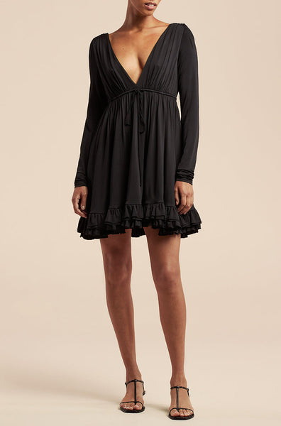 long sleeve casual babydoll dress Long Sleeve Smocked Babydoll Dress